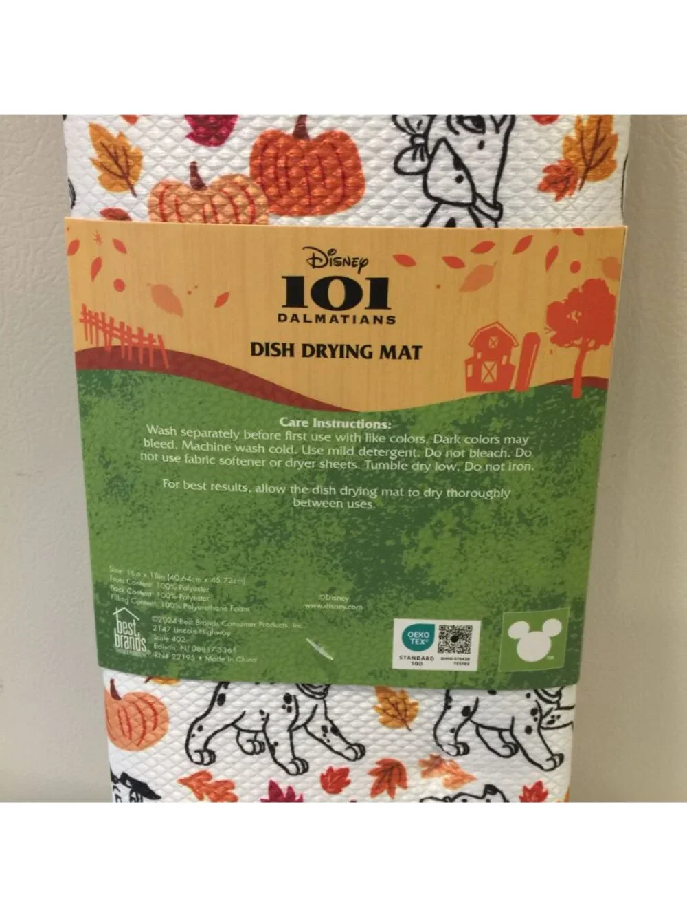 Disney 101 Dalmatians Autumn Themed Pumpkins Dish Drying Mat 16
